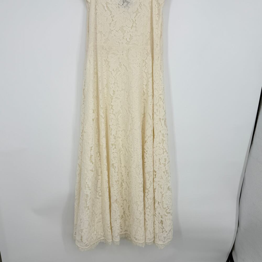 Temperley London Coco Lace Midi Dress Ivory Square Neck Womens US 8 - Picture 3 of 12